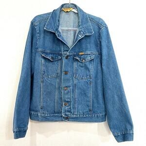 Rustler Vintage Denim Work / Barn Jean Jacket Button Front - XL - READ NOTE